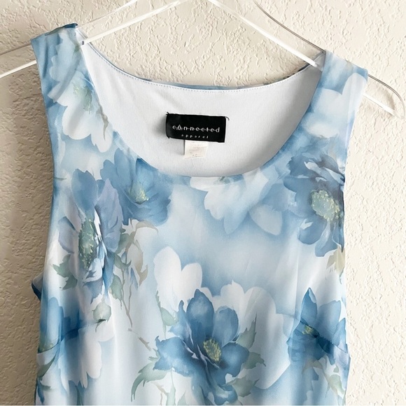 Y2K Blue Floral Maxi Size 12 Sleeveless - Picture 4 of 11